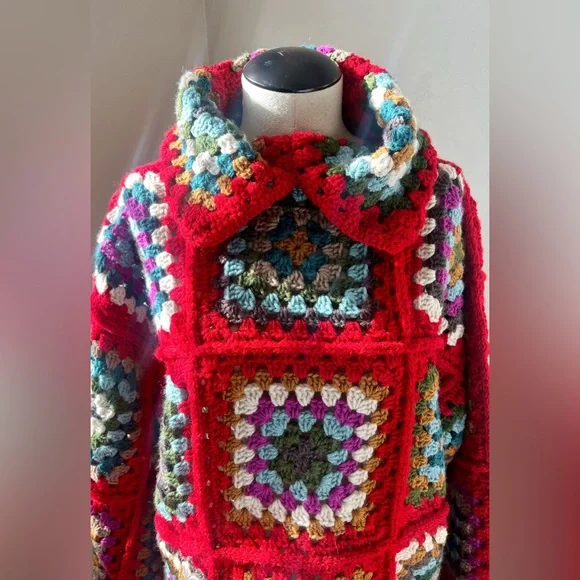 Handmade Crocheted Oversized Granny Square Sweater